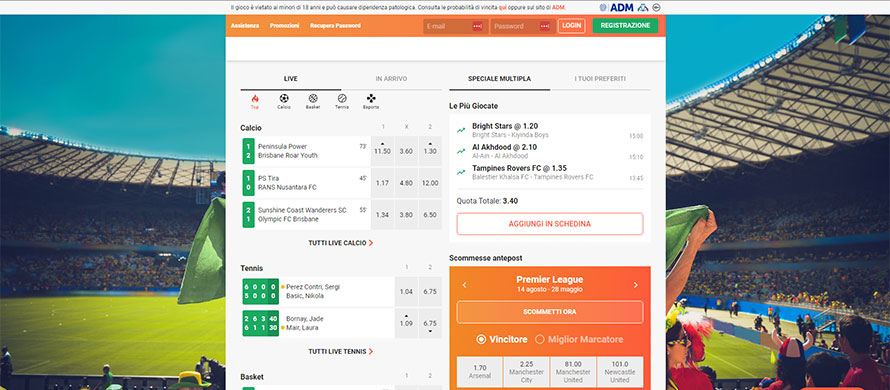 Sito di scommesse sportive LeoVegas