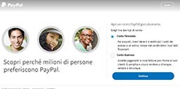 creare nuovo paypal account